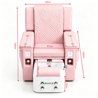 Chaise de manucure et pédicure électrique noire haut de gamme avec fonction de massage des pieds pour les soins de santé, salon et spa
