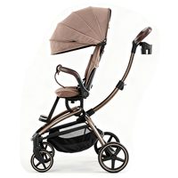 Belles Poussette pour bébé automatique à cadre en alliage d'aluminium ultra compacte avec dossier incliné à système de pliage rapide pour les enfants de 0 à 3 ans