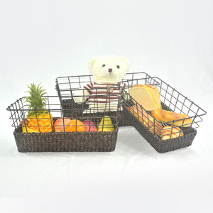 Bộ 3 giỏ đựng đồ hình chữ nhật bằng mây nhựa PP dệt thủ công, thân thiện với môi trường, đa năng, kích thước tùy chỉnh <span class=keywords><strong>S</strong></span>/M/L - Product Image 4