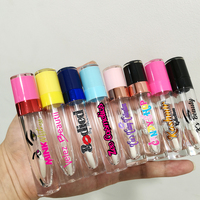 Ventes chaudes de tubes vides pour gloss à lèvres personnalisés avec applicateur, 7 ml, 10 ml, rose, tube pour gloss à lèvres avec applicateur