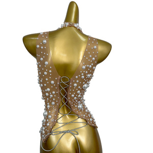 Débardeur sexy <span class=keywords><strong>sans</strong></span> manches transparent à perles, grande taille pour <span class=keywords><strong>femme</strong></span>, style bodycon, idéal pour club, soirée, DJ, chanteuse, corset, tenue de festival - Product Image 3