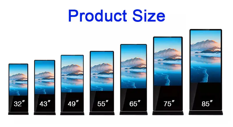 หน้าจอแสดงโฆษณาแนวตั้งแบบตั้งพื้นจอ LCD สำหรับโฆษณา