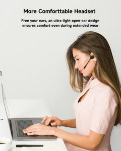 <strong>Wireless</strong> <strong>Headset</strong> with Noise Cancelling Microphone Open Ear Headphones with <strong>Mic</strong> <strong>Wireless</strong> 5.3 <strong>Headset</strong> for Work Call Meeting - Product Image 5