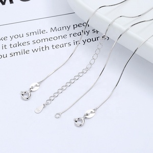 Cadenas de joyería fina, collar de serpiente redondo de plata S925 Real para colgante, cadena de serpiente importada de plata de ley 100% 925 para mujer - Product Image 6
