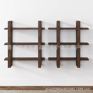 Étagère de rangement en bois minimaliste moderne pour salon, étagère murale multi-niveaux en bois massif - Product Image 2