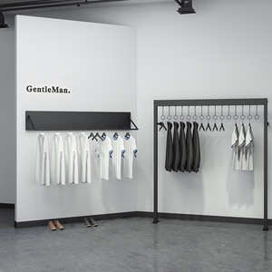 Présentoir de vêtements pour hommes, femmes et enfants Étagère murale en fer écologique <span class=keywords><strong>Design</strong></span> de mode simple pour les magasins de vêtements - Product Image 3