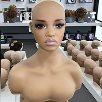 Mannequin Femme Afro-Américaine en PVC Réaliste avec Logo Personnalisé et Support en Plastique, Tête de Mannequin Grande Taille pour Perruque