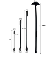 Lot de 4 spatules et grattoirs de cuisine en silicone noir écologique pour pâtisserie, crème, confiture et beurre