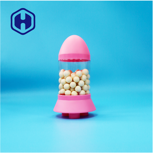 Pots et conteneurs à bonbons en plastique PET transparents en forme <span class=keywords><strong>de</strong></span> fusée uniques pour grand magasin <span class=keywords><strong>de</strong></span> détail - Product Image 5