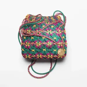 2023 designer customized women's luxury handbags PU woven handbags beach woven handmade handbags