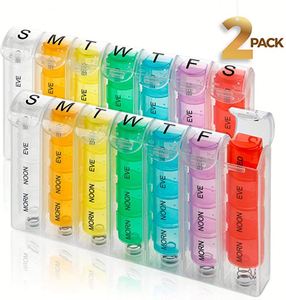 กล่องยาพลาสติกคุณภาพสูง สีรุ้ง สำหรับจัดยา 7 วัน ขนาดเล็ก 28 ช่อง กล่องยาแบบรายสัปดาห์  รับทำตามสั่ง - Product Image 1
