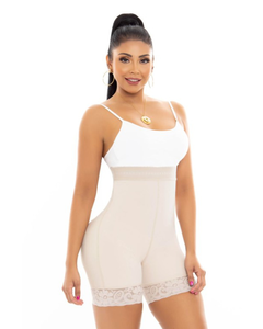 Pantaloncini in vita in pizzo semplice di fabbrica per le donne forma di Design in tinta unita che comprimono Leggings a vita alta Butt Lifter Shapewear - Product Image 4