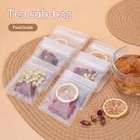 Kantong Plastik Zip Lock Transparan Berlapis Es Food Grade, Kantong Plastik Matte yang Dapat Ditutup Kembali untuk Kemasan Teh Bunga, Buah Kering, dan Camilan