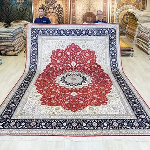 9x12ft עלות אלגנטי אפקט טורונטו עתיק קנה באינטרנט הודו בעבודת יד מטורקיה שטיח משי