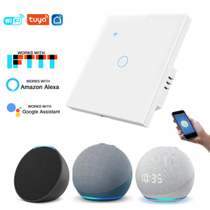 Alexa 1ギャングインテリジェントライトシングルポールスマートライフ<span class=keywords><strong>Wifi</strong></span>ウォール16a 2 3 4ギャング電気ボックス強化ガラスシングルタッチスクリーン - Product Image 2