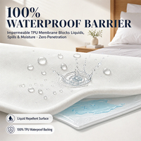 Protège-matelas respirant imperméable en bambou à 5 couches avec couche d'air, drap-housse pour la maison et l'hôtellerie