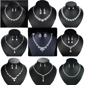 ชุดต่างหูสร้อยคอเพทายชุบทองสไตล์คลาสสิกของขวัญงานหมั้นทันสมัยสำหรับเจ้าสาวงานแต่งงานงานครบรอบงานปาร์ตี้สร้างแรงบันดาลใจ - Product Image 4