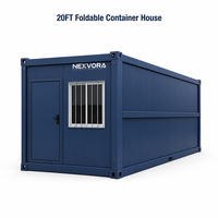 Conteneur pliable en acier industriel de 20 pieds, maison préfabriquée modulaire en kit pour bureau de chantier et espace temporaire