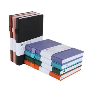 Geverifieerde Liushun Fabriek A5 Pu Lederen Hardcover Afdrukken Gestippelde Planner Journaal Met Paginanummer Penhouder