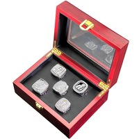 Venta al por Mayor de Fábrica, Juego de 5 Anillos de Campeonato de los San Antonio Spurs 1999/2003/2005/2007/2014, Joyería de Aleación Plateada de Alta Calidad