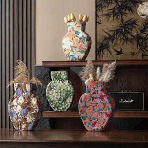 보헤미안 스타일 자카드 인쇄 태피스트리 꽃병 손으로 짠 난연 방지 정전기 방지 친환경 가정용 탁상 꽃병 최신 - Product Image 1