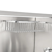 Baignoire en acier inoxydable pour chien de 50 pouces avec porte coulissante, rampe ou escalier, plate-forme pour chiot LT-B50D Baignoire pour animaux de compagnie en acier inoxydable