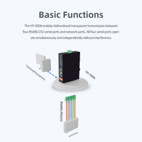 Convertisseur Ethernet 4 ports RS485 HUAIOT E604, Serveur de périphériques série, Passerelle Modbus, Montage sur rail DIN/mural, MQTT, Large plage de tension