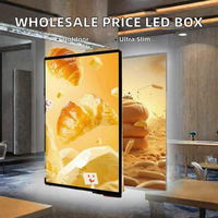 Panneau d'affichage numérique pour restaurant, menu mural en aluminium rectangulaire sur mesure, prix de gros, ultra fin, boîte à lumière LED