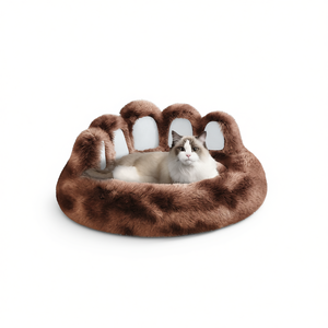Lit pour animaux de compagnie DB Bear Paw en fausse fourrure, pour chat et chien, intérieur, amovible, lavable, petite et moyenne taille, design élégant et mignon - Product Image 1