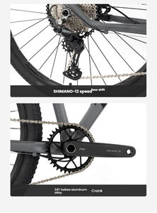 Bicicleta de Montaña de Aleación de Aluminio de 12 Velocidades SUNSHINE, Cassette 11-50T, Llanta de Doble Pared Remachada, Manubrio Recto, <span class=keywords><strong>Pedales</strong></span> de Aluminio - Product Image 2