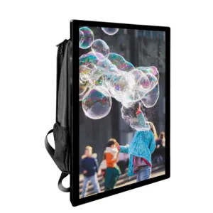 21.5 "27 인치 터치 스크린 안드로이드 디지털 간판 디스플레이 인간 산책 야외 광고 배낭 빌보드