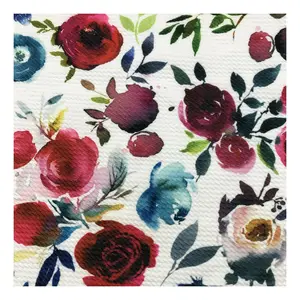 Outlet pabrik kain peluru berkilau merenggang rajut pola bunga warna-warni cetak digital kustom untuk pakaian