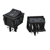 Interrupteur à bascule auto-bloquant double fente 30A 250VAC à courant élevé KCD4 4 broches 2 positions noir argent micro-interrupteurs d'alimentation