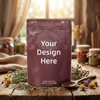 Op maat gemaakte bedrukte matte stand-up pouch met hersluitbare ritssluiting, recycleerbare voedselveilige zak voor verpakking van kruidensupplementen in poedervorm