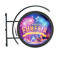 Panneau publicitaire en aluminium et en fer pour usage intérieur et extérieur, devanture de magasin, affichage LED avec logo, panneau rond, écran