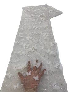 3D Bướm Thêu Lưới Đính Cườm Ren Đào Bướm Thêu Long Lanh Ren Vải Cho Ăn Mặc - Product Image 3