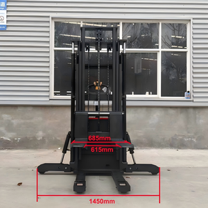 Chariot élévateur à fourches électrique, capacité 1,5-2 tonnes, pneus en polyuréthane pour intérieur/extérieur, transpalette électrique à conducteur debout, certifié CE - Product Image 3