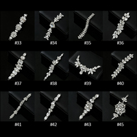 En gros, Applique florale en strass à coudre en verre, style bijoux de mariée, pour accessoires de coiffure et accessoires de vêtement DIY