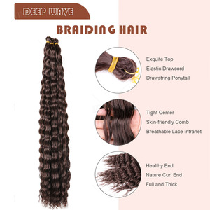 24 32 pollici onda profonda sintetica uncinetto capelli Yaki Ombre treccia capelli capelli ad alta temperatura in fibra di estensioni per le donne - Product Image 3