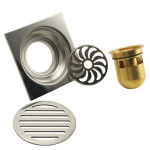 Siphon de sol carré 6 mm à barre droite 4 et 5 pouces, noyau en cuivre, joint <span class=keywords><strong>d</strong></span>'étanchéité profond anti-odeur 12*12 15*15, pour salle de bain moderne et simple - Product Image 4