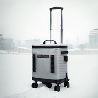 Nouvelle glacière à roulettes en PVC pour extérieur, 32L, grande capacité, roues universelles, sac de pique-nique détachable, réfrigérateur de voiture, boîte à glace