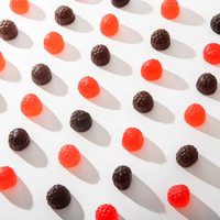 OEM China Candy Rode Zwarte Frambozen Fruit Gummy Candy Bulk Zoete Fruit Smaak Kauwgom Snoep