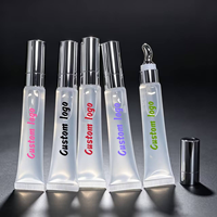 Huile à lèvres transparente et teintée en tube souple avec applicateur en alliage de zinc, gloss nourrissant pour le maquillage quotidien des lèvres, sans logo
