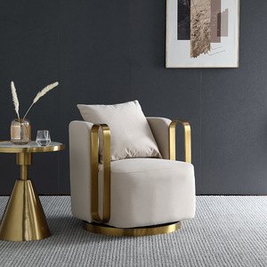 <span class=keywords><strong>Sillón</strong></span> <span class=keywords><strong>Giratorio</strong></span> Individual de Estilo Italiano Moderno con Estructura de Hierro <span class=keywords><strong>Sillón</strong></span> Reclinable para Sala de Estar, Hotel, Salón de Belleza, Recepción - Product Image 2