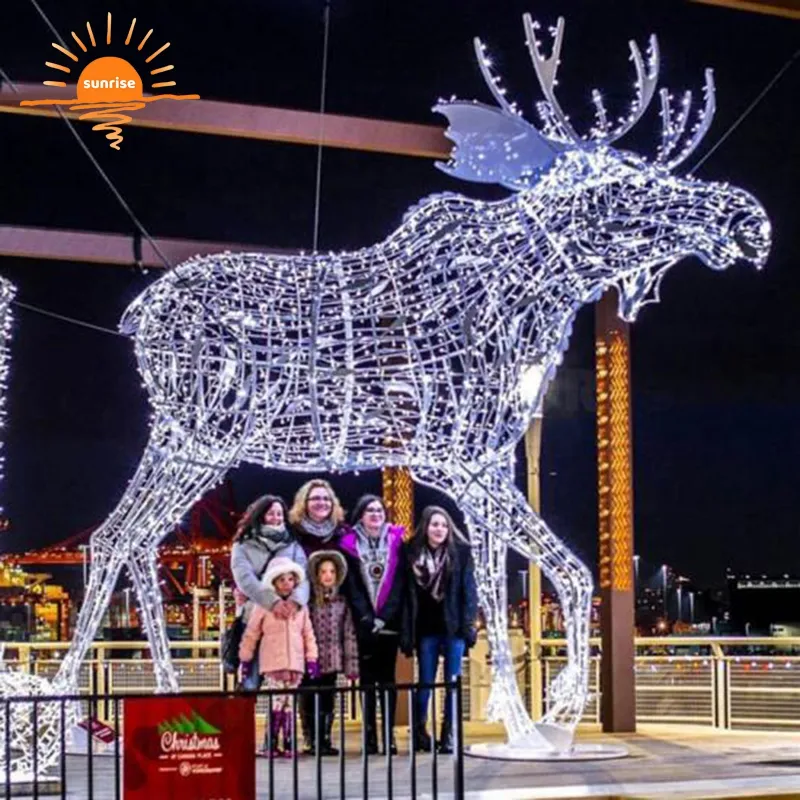 LED Outdoor Christmas Standing renna Deer Light 3D Yard Decoration