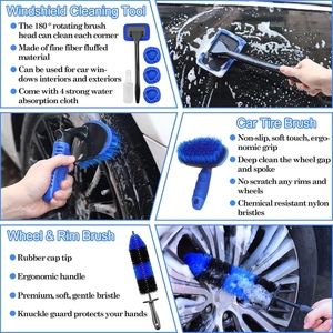 LQ260902 26Pcs Car Detailing <b>Brush</b> Set,Cleaning , Windshield Tool, Professional e kit - Wash for Interior Exterior <b>Wheels</b> - Product Image 3
