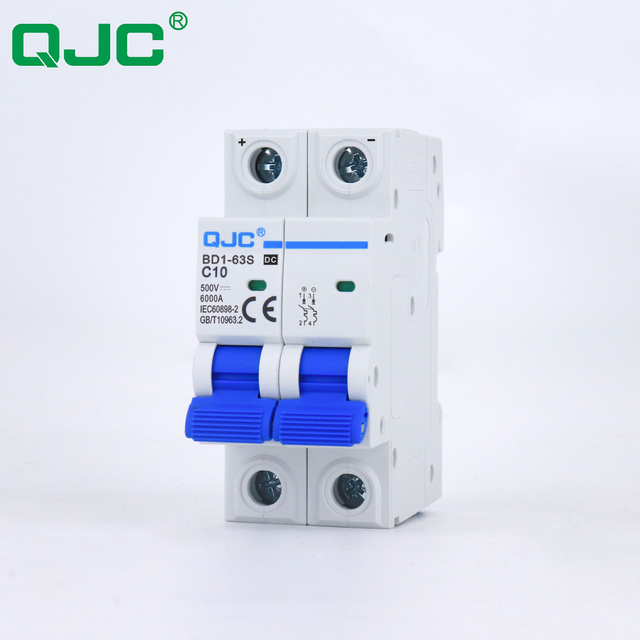 QJC Solar PV System DC Breaker 1 2 3 4POLE 1-63A Dc Breaker Mcb Price Miniature Circuit Breaker Mini Mcb Disjoncteur Dc MCB