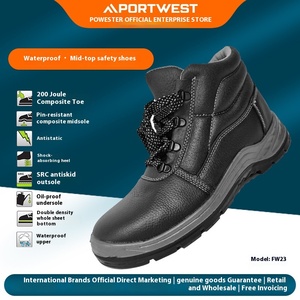 Chaussures de travail respirantes à bout en acier pour hommes, antidérapantes, antistatiques, anti-écrasement, protection du travail, sécurité avant tout - Product Image 5