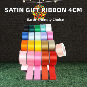 Cinta de Satén de Poliéster Ecológica de 4cm para Envolver Ramos de Flores, Regalos de Boda y Navidad, 100 Yardas, Venta al Por Mayor de Fábrica - Product Image 2