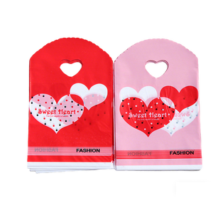 Bolsas de Regalo de Plástico HOYO de 13 x 21 cm (5.1 x 8.3 Pulgadas) con Diseño de Niña Linda <span class=keywords><strong>en</strong></span> Color <span class=keywords><strong>Rosa</strong></span> y Asa de Corazón, Bolsas de Regalo Modernas para Fiestas - Product Image 6